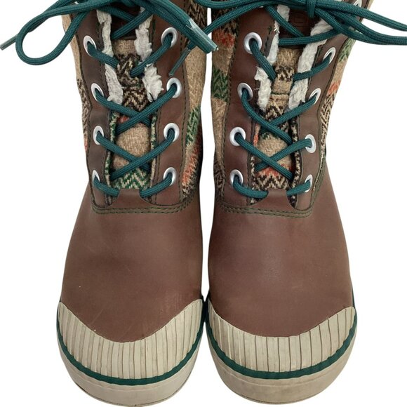 Keen Elsa Sherpa Lined Womens 6.5” Waterproof Winter Boots Wool Patterned Design - Picture 2 of 13